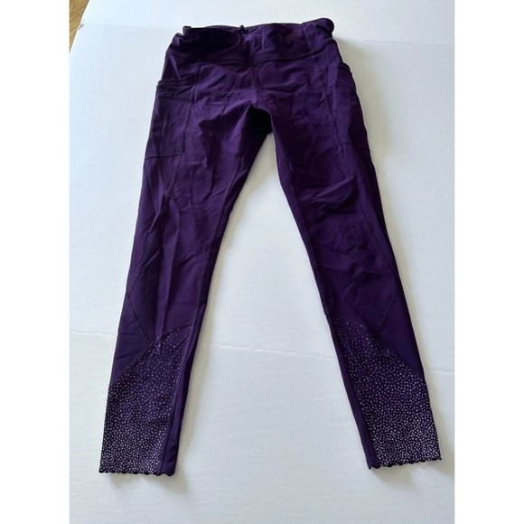 Lululemon 6 Tight Stuff Reflective Dots Scallop Ankle Purple - Picture 2 of 16